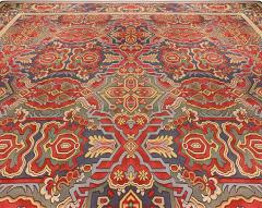 Oversized Antique French Aubusson Bold Geometric Handmade Wool Carpet - 2455243