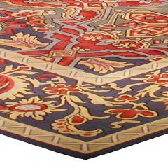 Oversized Antique French Aubusson Bold Geometric Handmade Wool Carpet - 2455245