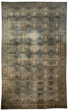 Oversized Antique Indian Botanic Handmade Wool Rug - 2453028