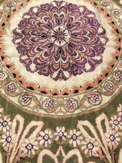 Oversized Antique Savonnerie Bold Botanic Green Hand Knotted Wool Carpet - 2455225