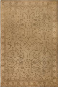 Oversized Antique Turkish Oushak Botanic Brown Handwoven Wool Rug - 2450535