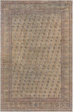 Oversized Authentic 19th Century Persian Meshad Hand Knotted Wool Rug - 2465156