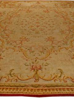 Oversized Savonnerie Antique Beige Handmade Wool Rug - 2450130