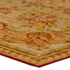 Oversized Savonnerie Antique Beige Handmade Wool Rug - 2450133