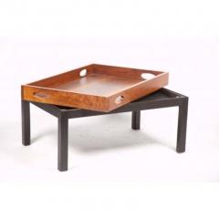 Oversized Walnut Butlers Tray Mid Century Modern on Custom Painted Pine Base - 2124628