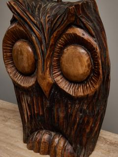 Owl Shaped Wood Table Lamp - 3356022