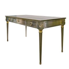 P E Guerin P E Guerin Artisan Desk in Stainless Steel with Brass Accents c 1950 signed  - 2742365