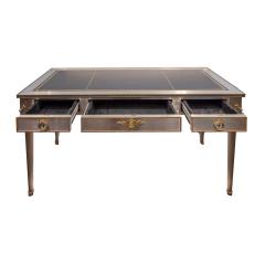 P E Guerin P E Guerin Artisan Desk in Stainless Steel with Brass Accents c 1950 signed  - 2742367