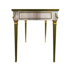 P E Guerin P E Guerin Artisan Desk in Stainless Steel with Brass Accents c 1950 signed  - 2742370