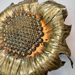 P Mas Rossi Sunflower Wall Light in brass signed by P Mas Rossi 1970s - 3810046