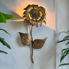 P Mas Rossi Sunflower Wall Light in brass signed by P Mas Rossi 1970s - 3810047