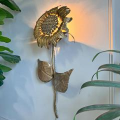 P Mas Rossi Sunflower Wall Light in brass signed by P Mas Rossi 1970s - 3810054