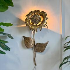 P Mas Rossi Sunflower Wall Light in brass signed by P Mas Rossi 1970s - 3810056