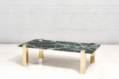 PACE Collection Verde Green Marble and Brass Coffee Table 1970 - 2856433