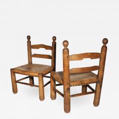 PAIR OF 1930S LOW SEATING LEATHER AND WOOD CHAIRS - 1898694