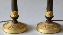 PAIR OF 19TH CENTURY BRONZE CANDLESTICKS CONVERTED TO TABLE LAMPS - 4232861