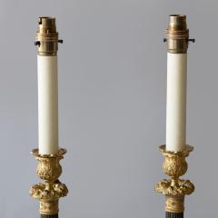 PAIR OF 19TH CENTURY BRONZE CANDLESTICKS CONVERTED TO TABLE LAMPS - 4232862