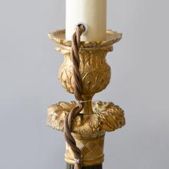 PAIR OF 19TH CENTURY BRONZE CANDLESTICKS CONVERTED TO TABLE LAMPS - 4232867