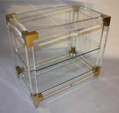 PAIR OF 3 TIERED LUCITE SIDE TABLES - 1243115