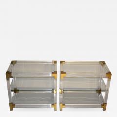 PAIR OF 3 TIERED LUCITE SIDE TABLES - 1243861