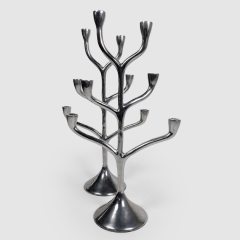 PAIR OF 6 CANDLES CANDELABRA Danish work 1970 - 4610789