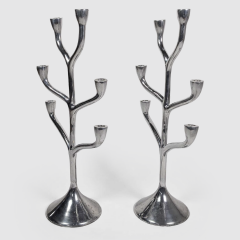 PAIR OF 6 CANDLES CANDELABRA Danish work 1970 - 4610790
