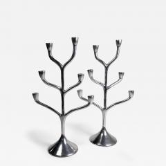 PAIR OF 6 CANDLES CANDELABRA Danish work 1970 - 4614128