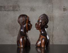 PAIR OF AFRICAN IRONWOOD MALE AND FEMALE BUSTS - 1018806