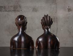 PAIR OF AFRICAN IRONWOOD MALE AND FEMALE BUSTS - 1018807