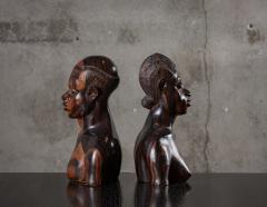 PAIR OF AFRICAN IRONWOOD MALE AND FEMALE BUSTS - 1018808