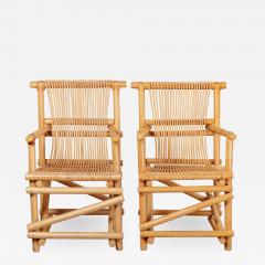PAIR OF BAMBOO ARMCHAIRS - 1019343