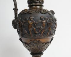 PAIR OF BRONZE PATINATED FRENCH RENAISSANCE STYLE EWERS - 3082997