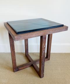 PAIR OF CERUSED OAK TABLES WITH SAIN GOBAIN GLASS TOPS - 4372611