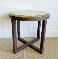 PAIR OF CERUSED OAK TABLES WITH SAIN GOBAIN GLASS TOPS - 4372617