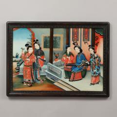 PAIR OF CHINESE COURTYARD SCENES WITH FIGURES - 1940636