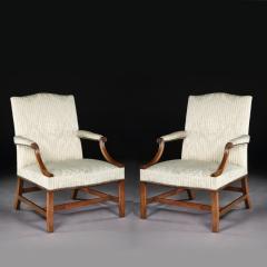 PAIR OF CHIPPENDALE PERIOD GAINSBOROUGH CHAIRS ENGLISH CIRCA 1775 - 2019173