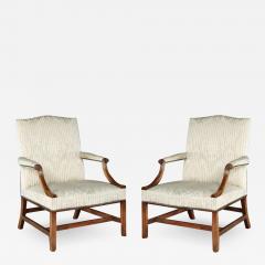 PAIR OF CHIPPENDALE PERIOD GAINSBOROUGH CHAIRS ENGLISH CIRCA 1775 - 2022223