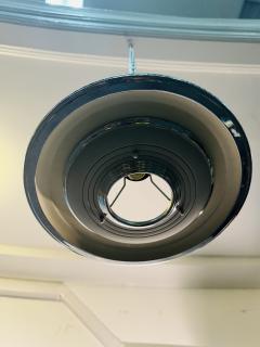 PAIR OF CHROME CREAM ENAMEL ART DECO SPACE DISC LIGHT FIXTURES - 4319339