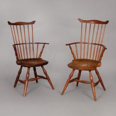 PAIR OF COMB BACK WINDSOR ARM CHAIRS WITH SHAPED SADDLE SEATS - 1351116