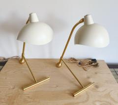 PAIR OF CREME BRASS TASK LAMPS - 4401575