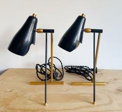 PAIR OF CREME BRASS TASK LAMPS - 4458541