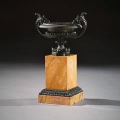 PAIR OF EARLY 19TH C GRAND TOUR BRONZE AND SIENNA MARBLE TAZZAS - 1840529