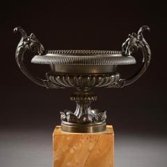 PAIR OF EARLY 19TH C GRAND TOUR BRONZE AND SIENNA MARBLE TAZZAS - 1840530