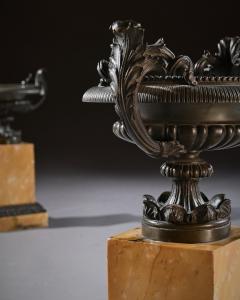 PAIR OF EARLY 19TH C GRAND TOUR BRONZE AND SIENNA MARBLE TAZZAS - 1840534