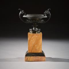 PAIR OF EARLY 19TH C GRAND TOUR BRONZE AND SIENNA MARBLE TAZZAS - 1840538