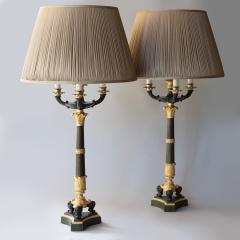 PAIR OF EARLY 19TH CENTURY CANDELABRA CONVERTED TO TABLE LAMPS - 1266975