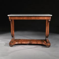 PAIR OF EARLY 19TH CENTURY ITALIAN WALNUT AND MARBLE TOP CONSOLE TABLES - 1875738