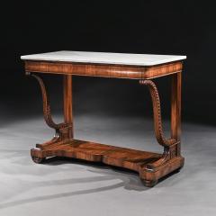 PAIR OF EARLY 19TH CENTURY ITALIAN WALNUT AND MARBLE TOP CONSOLE TABLES - 1875742