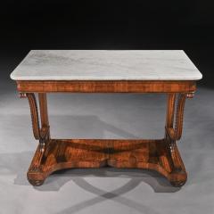 PAIR OF EARLY 19TH CENTURY ITALIAN WALNUT AND MARBLE TOP CONSOLE TABLES - 1875745