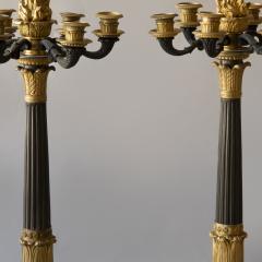 PAIR OF EARLY 19TH CENTURY PATINATED AND GILT BRONZE SIX LIGHT CANDELABRA - 4313446